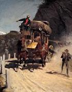 Rudolf Koller Zweispannige Gotthardpost France oil painting artist
